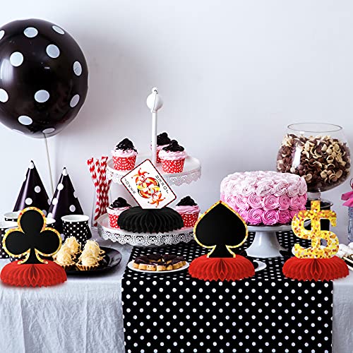 8-Piece Casino Birthday Party Decorations Set – Poker & Playing Card Theme Centerpieces & Signs