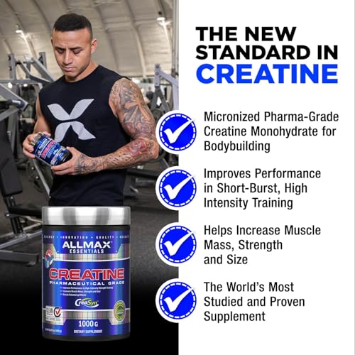 ALLMAX Nutrition Creatine Monohydrate Powder - 1000g | Unflavored | Muscle Strength & Recovery