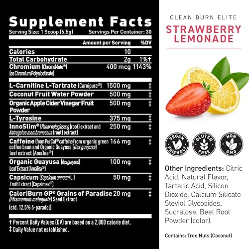 Kaged Clean Burn Elite Strawberry Lemonade - Advanced Sports Drink Mix