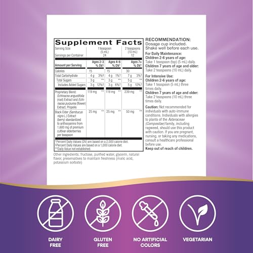 Nature's Way Sambucus For Kids - Standardized Elderberry Syrup - Immune Support - 4 fl oz (120 ml)