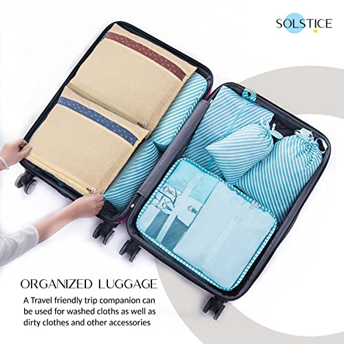 SOLSTICE Cotton Saree Cover Storage Bags with Zipper 18" x 15" - Pack of 5 with Window