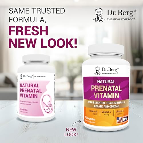 Dr. Berg Natural Prenatal Vitamins for Women - 60 Capsules | Folic Acid, Omegas & Superfoods