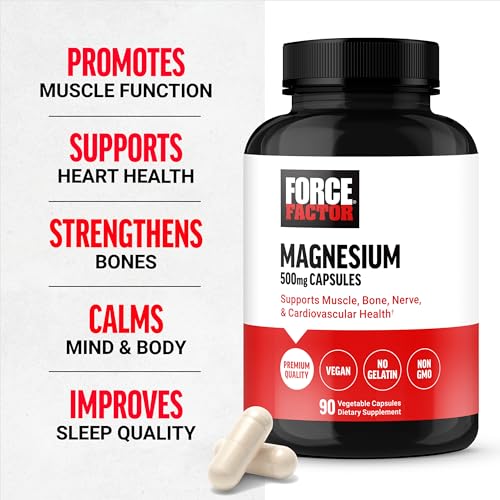 Force Factor Magnesium 500 mg, 90 Vegetable Capsules