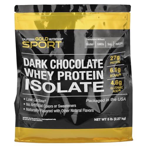 California Gold Nutrition Sport Whey Protein Isolate - Dark Chocolate, 5 lb