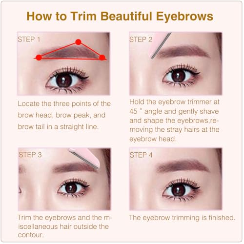 3 Pcs Eyebrow Razor Trimmer Set - Foldable Facial Hair Remover for Women & Men