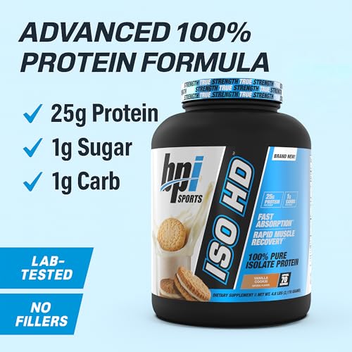 BPI Sports ISO HD 100% Pure Isolate Protein Vanilla Cookie - 4.8 lbs