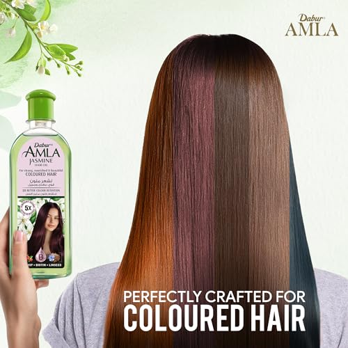 Dabur Amla Jasmine Hair Oil 300ml - Strong, Nourished, Shining Colored Hair