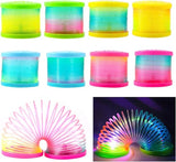 ALMEKAQUZ 8 Pack Glow Coil Spring Toy – Mini Springs Rainbow Magic Fidget Toys for Kids Boys Girls – Glow in the Dark Party Favors, Projection Star Night Light Toy, Pinata Fillers for Tod