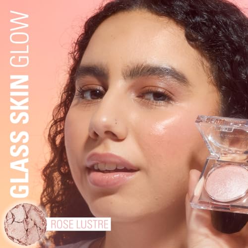 Revolution Beauty London Makeup Beam Bright Highlighter - Rose Lustre | Powder-to-Liquid Formula for All-Over Glow