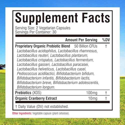 INNATE Vitality Women's Probiotics - 50 Billion CFUs, 17 Strains with Prebiotics & Cranberry Extract (60 Capsules)