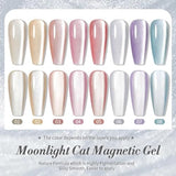 Azonee 8-Piece Glitter Holographic Nail Gel Polish Set | Shimmer Cat Eye Collection