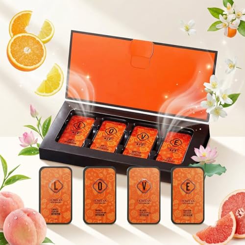 Solid Perfume Set - 4Pcs Floral & Fruity Scent, Long-Lasting Fragrance for Travel & Purse (0.35oz/Box)