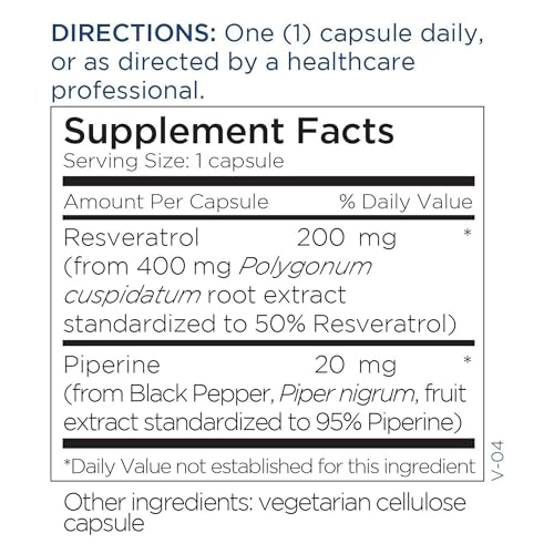 Metabolic Maintenance Resveratrol with Piperine 60 Capsules - Anti-Aging & Antioxidant Support