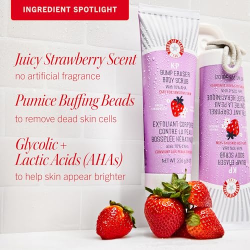 First Aid Beauty KP Bump Eraser Exfoliating Body Scrub, 10% AHA, 226g