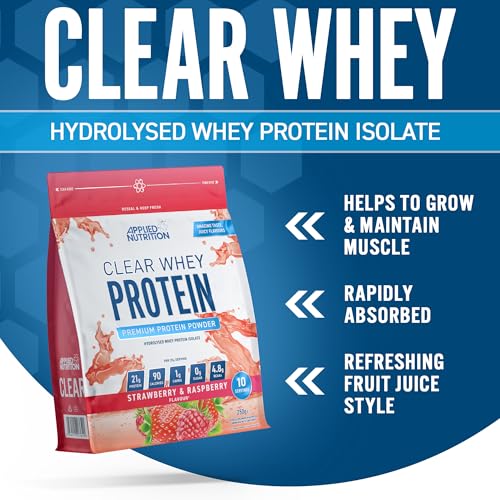 Applied Nutrition Clear Whey Isolate - High Protein Powder, Fruit Juice Style Flavors | Strawberry & Raspberry