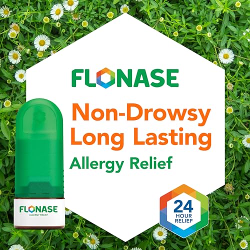 Flonase Allergy Relief Nasal Spray - 24-Hour Non-Drowsy Multi-Symptom, 144 Sprays + Bonus Tissues