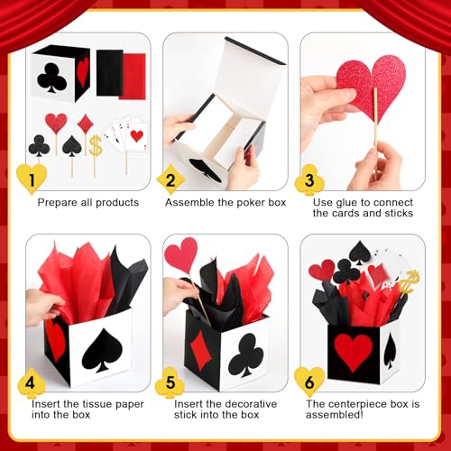 Zhanmai Casino Theme Party Decorations & Favor Boxes (2 Sets)