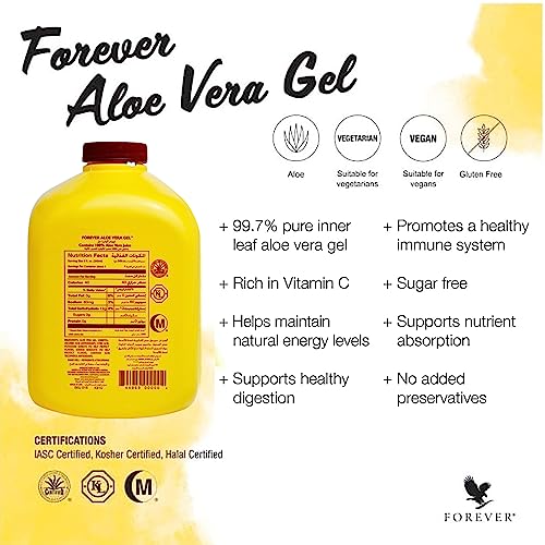 Forever Living Products Aloe Vera Gel - Pure Inner Leaf Aloe Vera Drinking Gel - No Preservatives, Gluten-Free (1L)