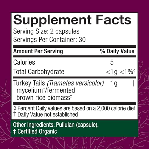 Fungi Perfecti Turkey Tail Mushroom Capsules - Immune Support