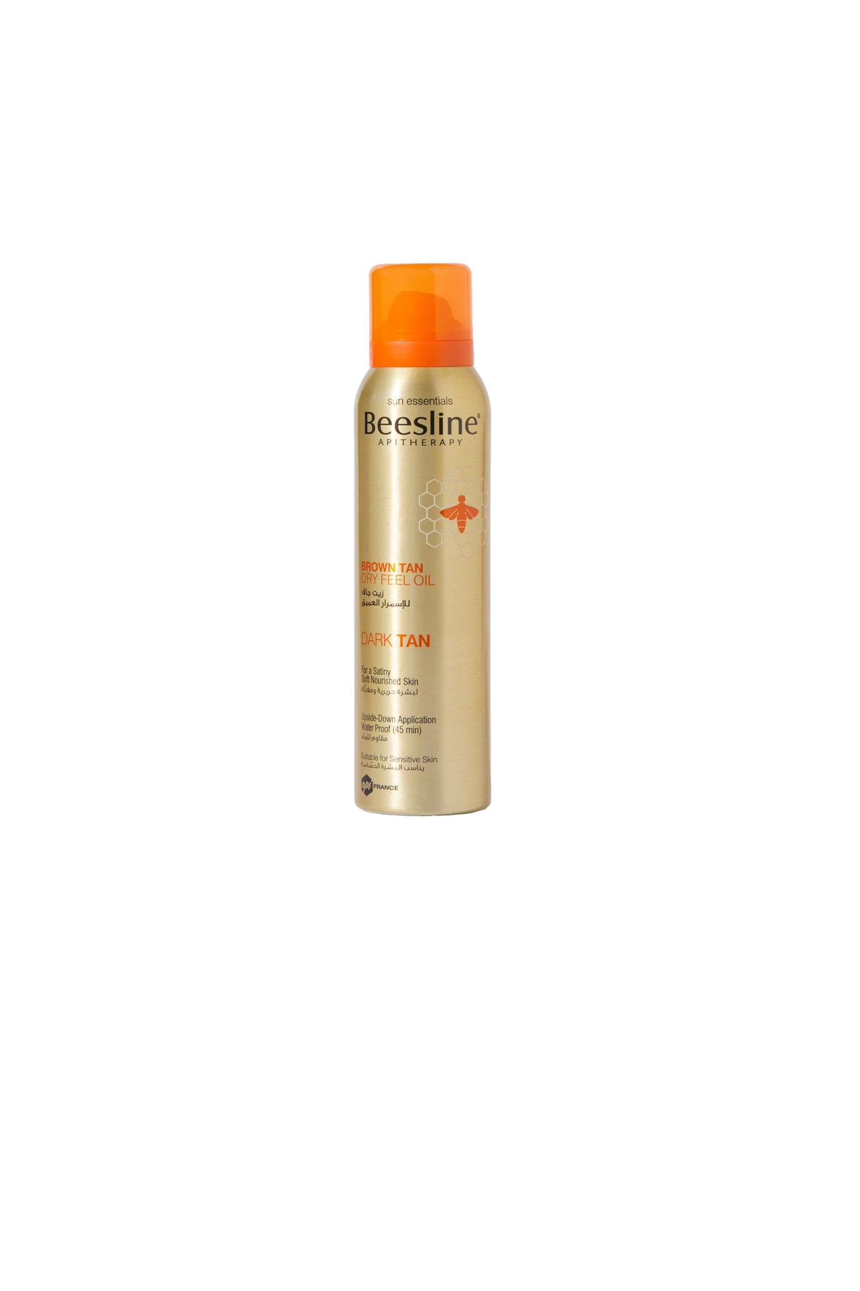 Beesline Brown Tan Dry Feel Oil - 150ml Dark Tan for Streak-Free Glow