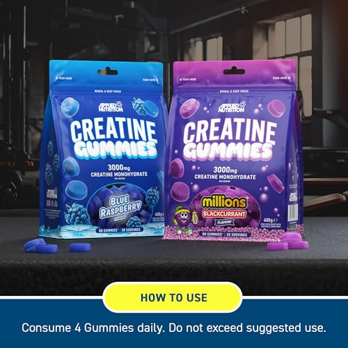 Creatine Gummies - Blue Raspberry Flavor, Muscle Support Supplement