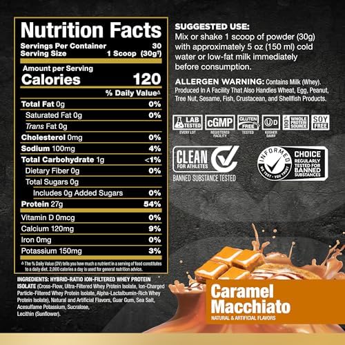 ALLMAX, ISOFLEX®, Pure Whey Protein Isolate, Caramel Macchiato, 2 lbs (907 g)