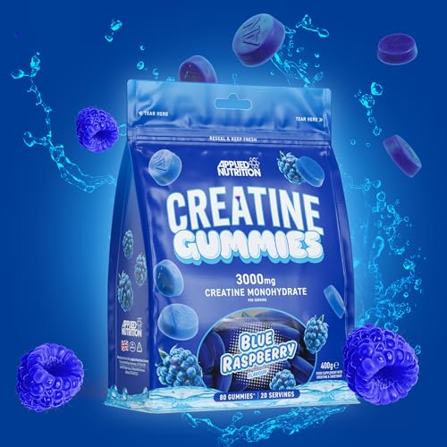Creatine Gummies - Blue Raspberry Flavor, Muscle Support Supplement