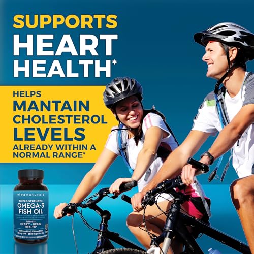 Viva Naturals Triple Strength Omega 3 Fish Oil (2500mg) - Pescatarian Softgels (30 Ct)
