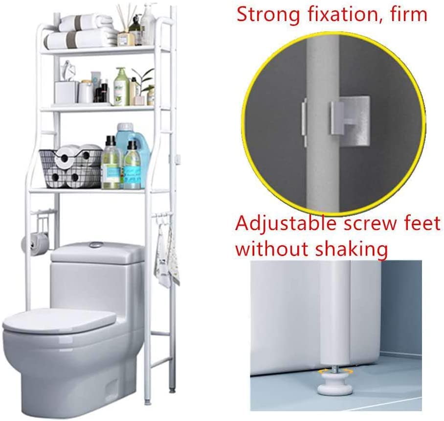 3-Tier Over-the-Toilet Storage Rack - Bathroom Space Saver Shelf Organizer