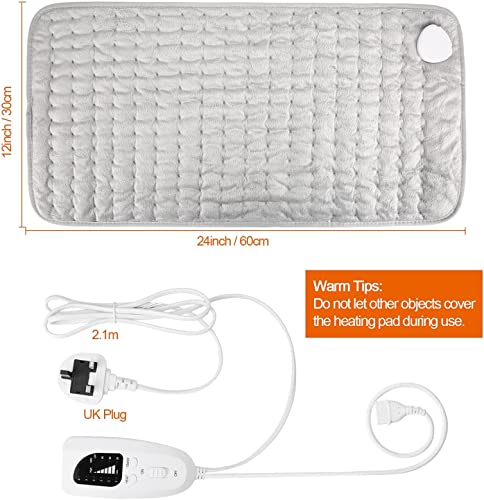 Premium Electric Heating Pad for Back & Shoulder Pain Relief (12"x24")
