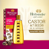 Herbsindia Castor & 7 Herbal Seeds Hair Oil - 280ml | Silicone & Paraben Free for Thicker Hair