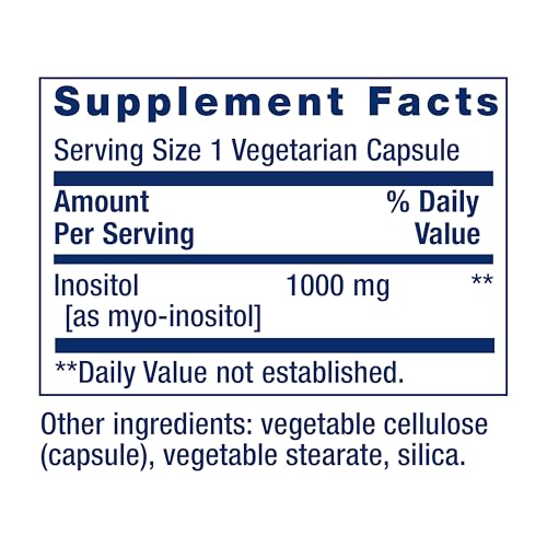 Life Extension Inositol Caps 1,000 mg - 360 Vegetarian Capsules for Metabolic & Nervous System Support