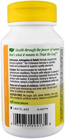 Nature's Way Echinacea Astragalus & Reishi, 1200mg/Serving - 100 Capsules
