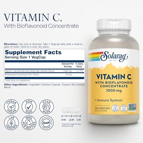 Solaray Vitamin C with Bioflavonoids - 1000mg (250 VegCaps)