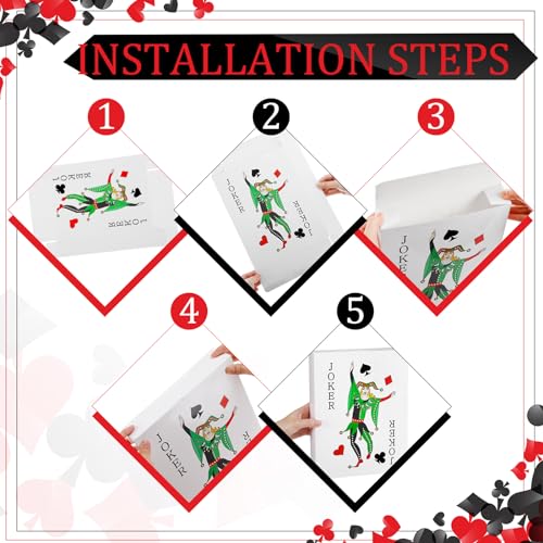 11 Inch Casino Poker Party Decorations - Large Playing Card Favor Boxes & Table Centerpieces - Las Vegas Night Theme Birthday Party Supplies (6 Pcs)