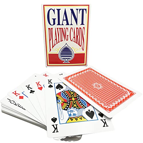 Yuanhe Jumbo Giant Playing Cards – 8X11 Inch Oversized Deck for Kids, Adults & Casino Party Decorations