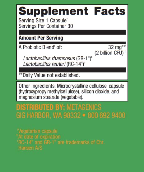 Metagenics UltraFlora® Women’s Daily Probiotic for Feminine Health - 30 Capsules