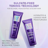 L'Oréal Paris Sulfate Free Brass Toning Purple Shampoo for Blonde/Ombre/Brown Hair, EverPure, 23fl oz