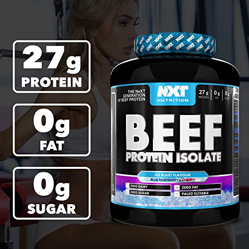 NXT Nutrition Beef Protein Isolate Powder - Ice Blast - 1.8kg - Dairy & Gluten Free - Paleo, Keto Friendly - High Amino Acids