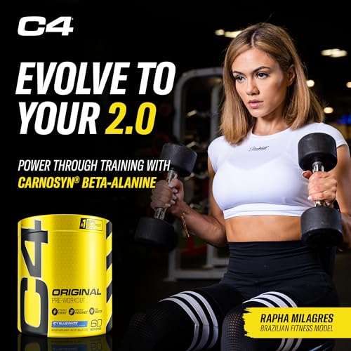 Cellucor C4 Original Explosive Pre-Workout Powder - Icy Blue Razz Flavor - 13.8 oz (390g)