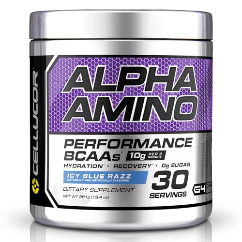 Cellucor Alpha Amino Performance BCAAs – Icy Blue Razz – 13.4oz (381g) – BCAAs + EAAs for Recovery & Performance
