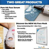 Hyalogic Pure HA Face Serum & Hyaluronic Acid Facial Mask Bundle - Deep Hydration for Sensitive Skin