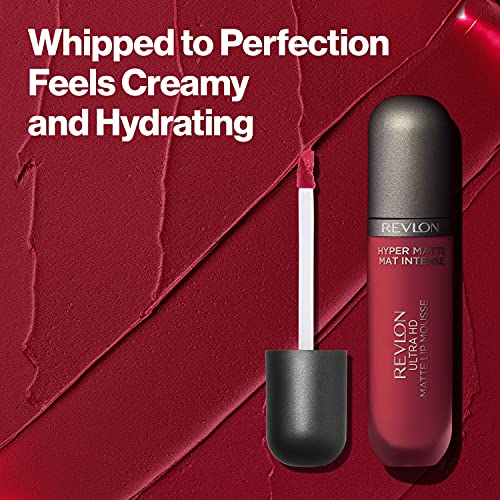Revlon Ultra HD Lip Mousse Hyper Matte - Dusty Rose, Long-lasting Liquid Lipstick