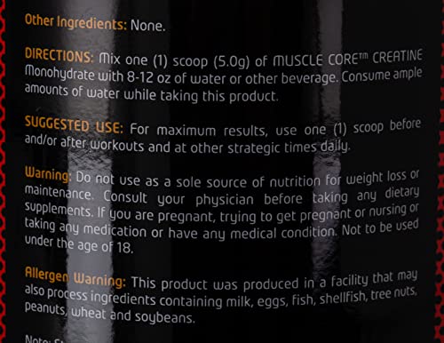 Muscle Core Nutrition Creatine - Pure & Unflavored - 600g (120 Servings)