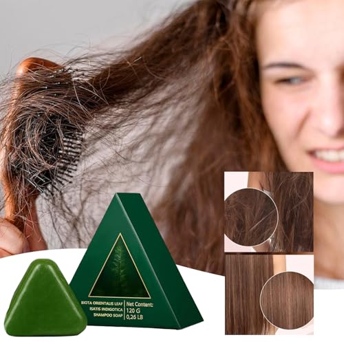Nature Triangle Shampoo Bar with Usman Grass & Rice Conditioner - Hair Growth Solid Soap