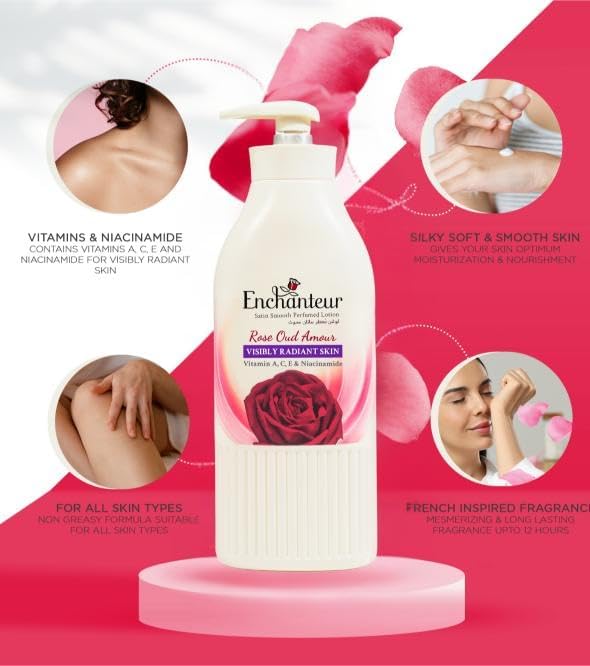 Enchanteur Satin Smooth Rose Oud Amour Body Lotion - 500ml