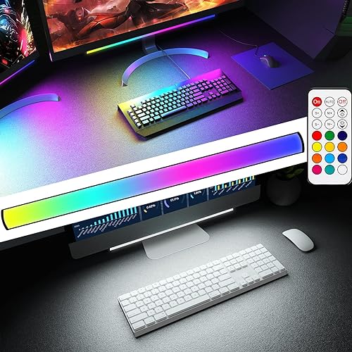 NALACAL RGB Screenbar Light Bar - Dimmable Gaming LED Desk Lamp with Remote Control