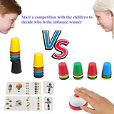LANDOR Quick Cups Stacking Game - Speed Stacking Cups for Kids (30 Cups, 24 Picture Cards)