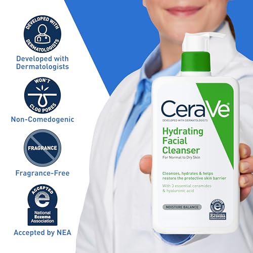CeraVe Hydrating Facial Cleanser - 19oz (563ml), Moisturizing Non-Foaming Face Wash