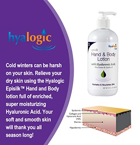 Hyalogic Episilk Hyaluronic Acid Hand & Body Lotion - Shea Butter & Jojoba - 10 oz
